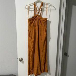 PinkBlush Rust colored halter jumpsuit
